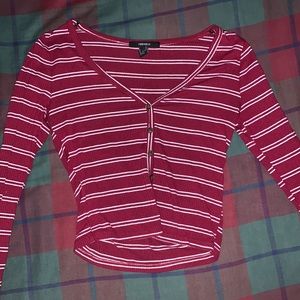 Red Stripped Forever 21 Long Sleeve Size S.